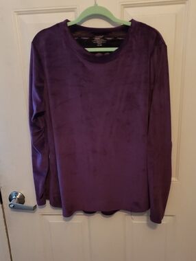 Cuddl Duds Plush Long Sleeve Top in Purple